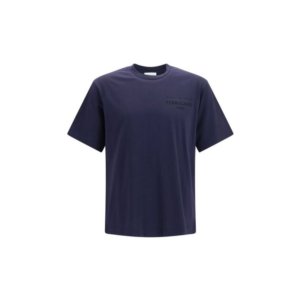 Ferragamo Blue Cotton Men's T-Shirt